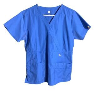 WonderWink Bright Blue Scrub Top Women’s M — Medical, Nursing, Workwear